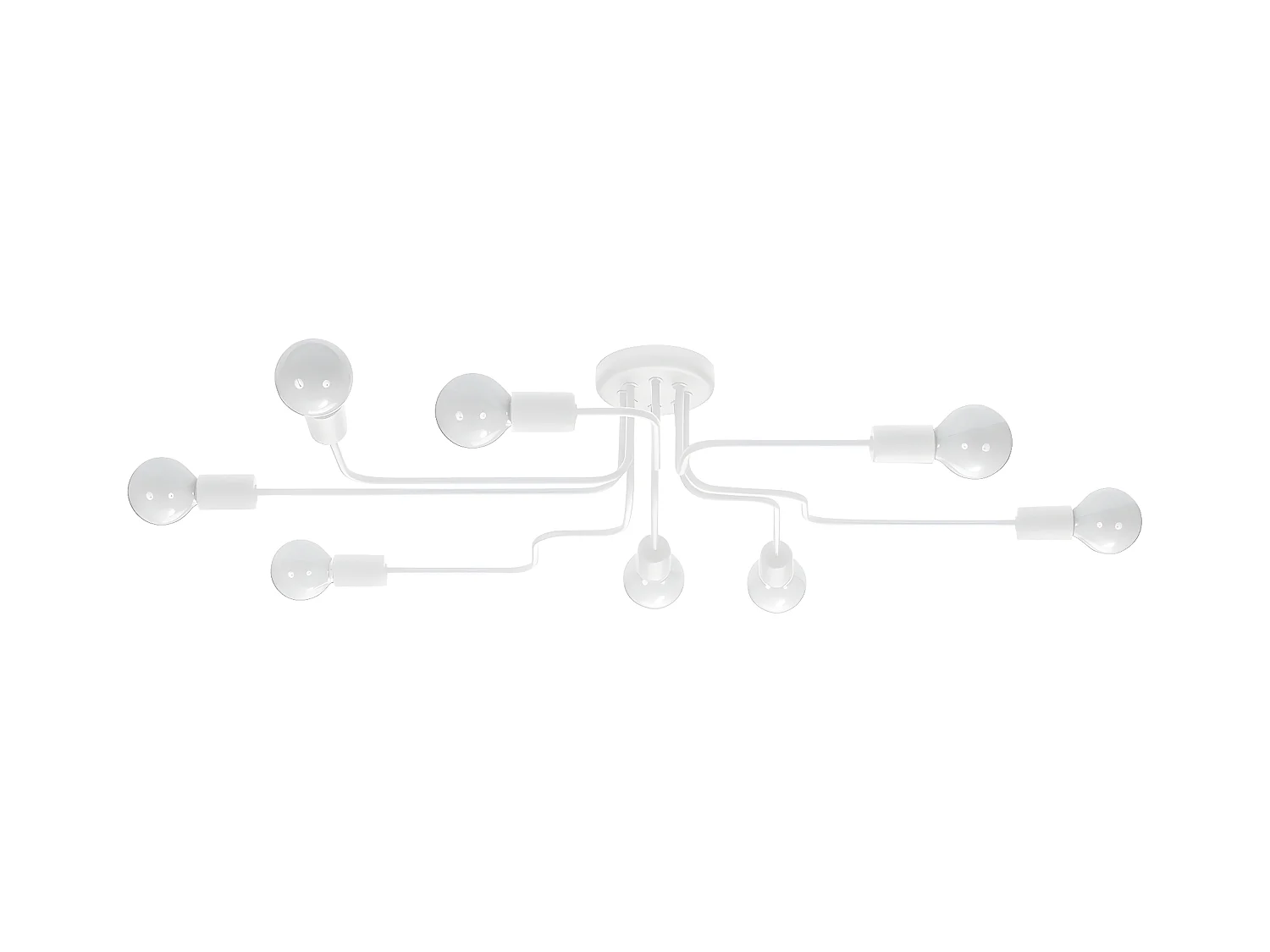 Plafondlampen Vector Industrieel Van  - 8 Lichtbronnen - L.103 X H.15,5 Cm - Wit