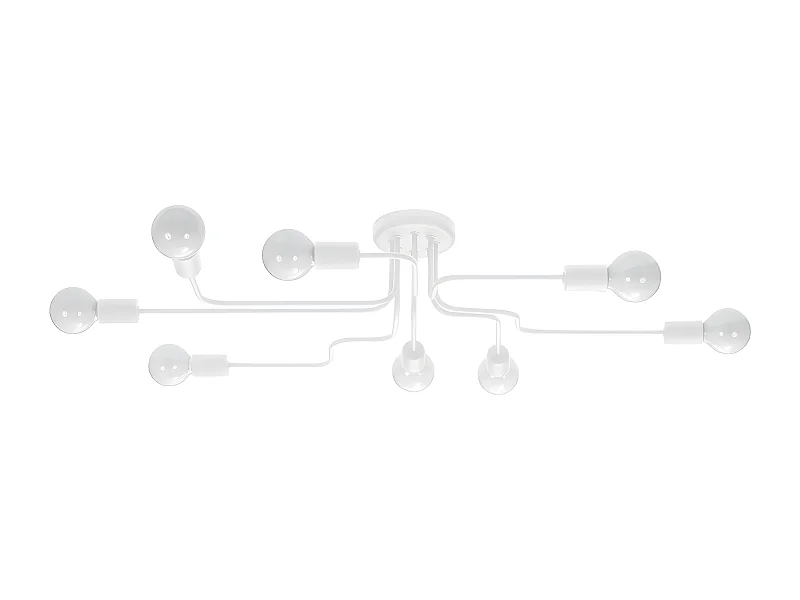 Plafonniers Vector Industriel En Acier - 8 Sources Lumineuses - L.103 X H.15,5 Cm - Blanc