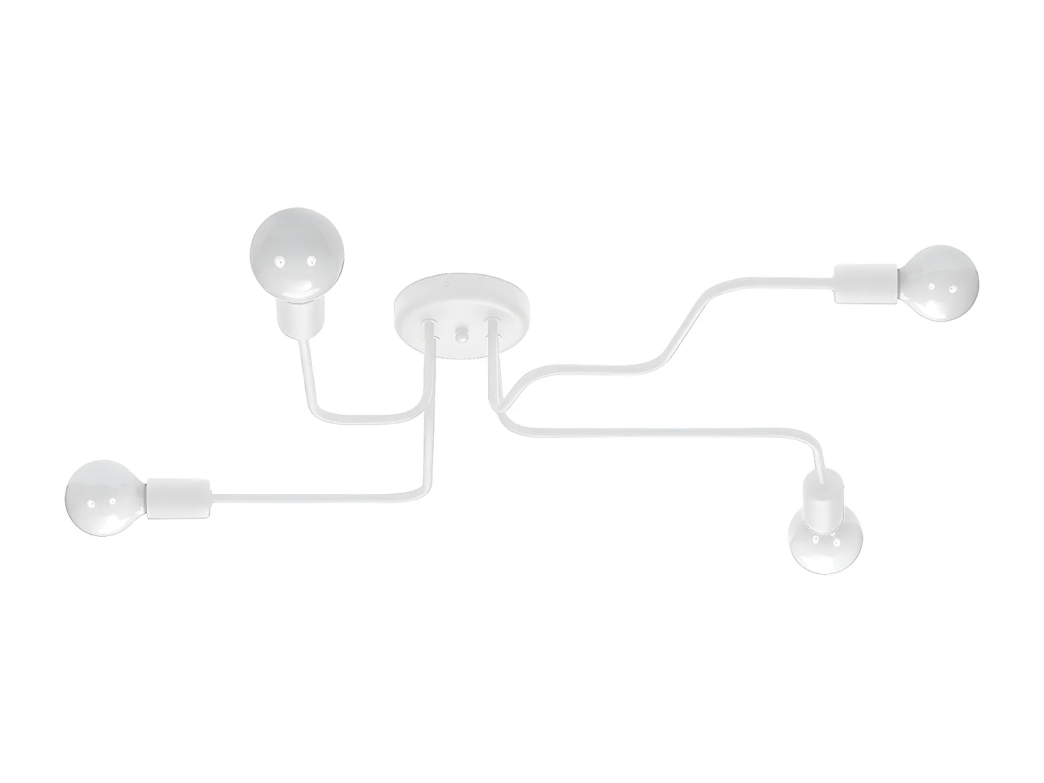 Plafonniers Vector Industriel En Acier - 4 Sources Lumineuses - L.78 X H.15,5 Cm - Blanc