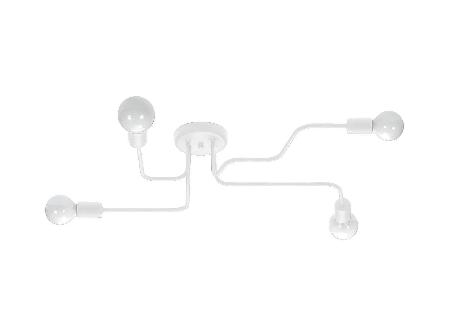 Plafonniers Vector Industriel En Acier - 4 Sources Lumineuses - L.78 X H.15,5 Cm - Blanc