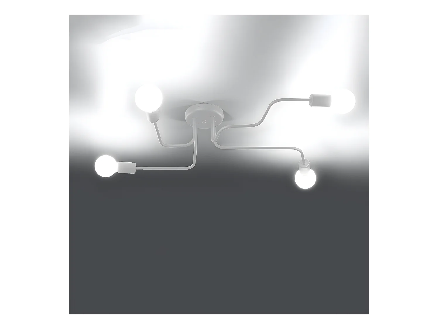Plafondlampen Vector Industrieel Van  - 4 Lichtbronnen - L.78 X H.15,5 Cm - Wit