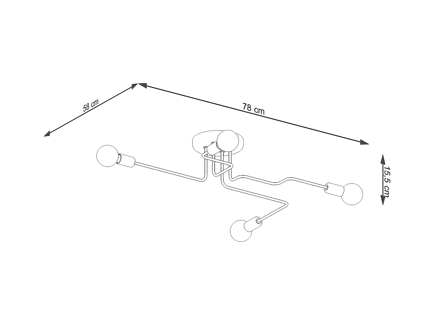 Plafondlampen Vector Industrieel Van  - 4 Lichtbronnen - L.78 X H.15,5 Cm - Wit