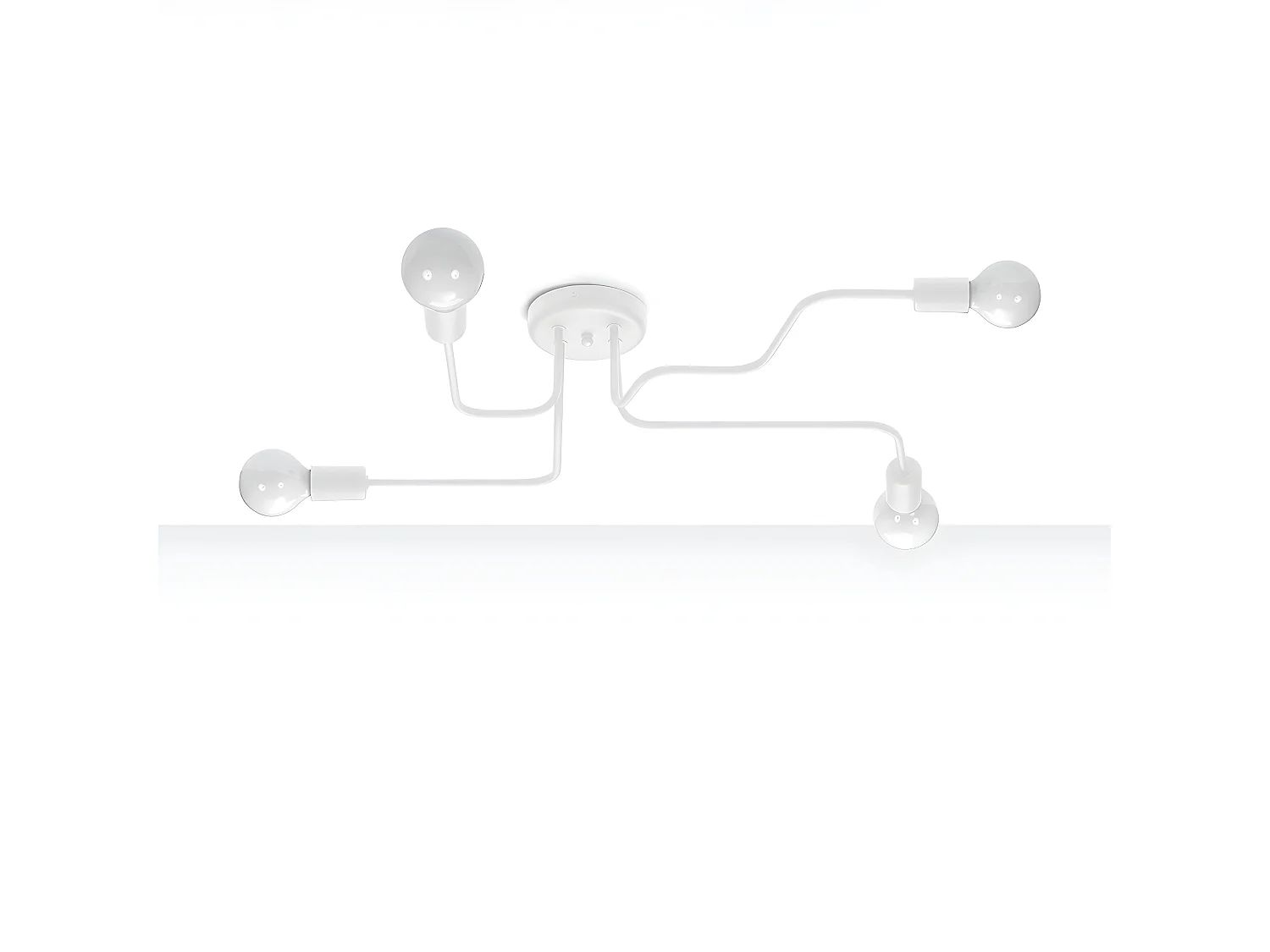 Plafondlampen Vector Industrieel Van  - 4 Lichtbronnen - L.78 X H.15,5 Cm - Wit