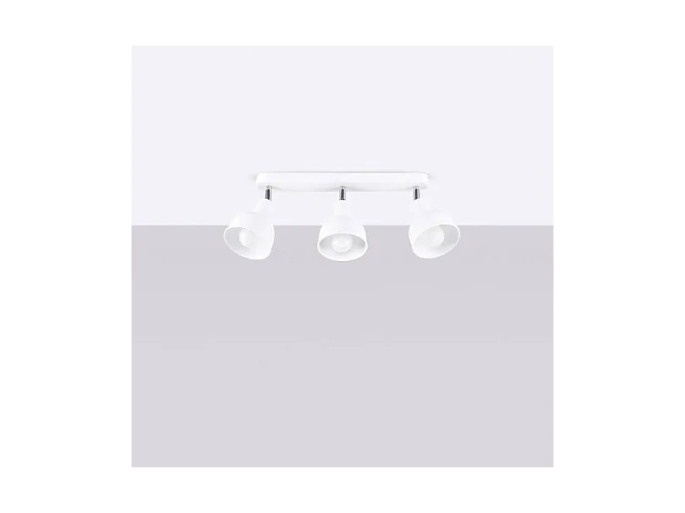 Plafonniers Elba Grenier En Acier - 3 Sources Lumineuses - L.59 X H.18,5 Cm - Blanc