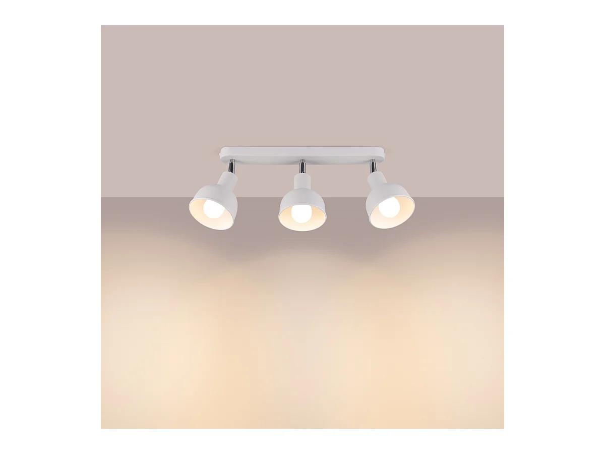 Deckenlampen Elba Dachgeschoss Aus  Stahl - 3 Lichtquellen - L.59 X H. Cm - Weiß