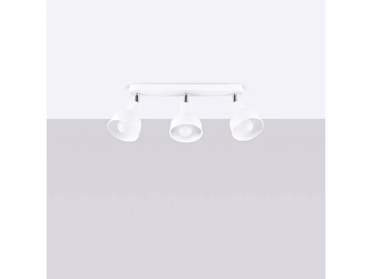 Plafonnier Elba Grenier En Acier - 3 Sources Lumineuses - L.59 X H.18,5 Cm - Blanc