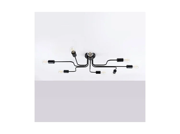 Plafonniers Vector Industriel En Acier - 8 Sources Lumineuses - L.103 X H.15,5 Cm - Noir