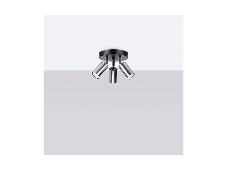 Plafondlampen Winx Modern Van  - 3 Lichtbronnen - L.19,5 X H.20 Cm - Zwart/Chroom