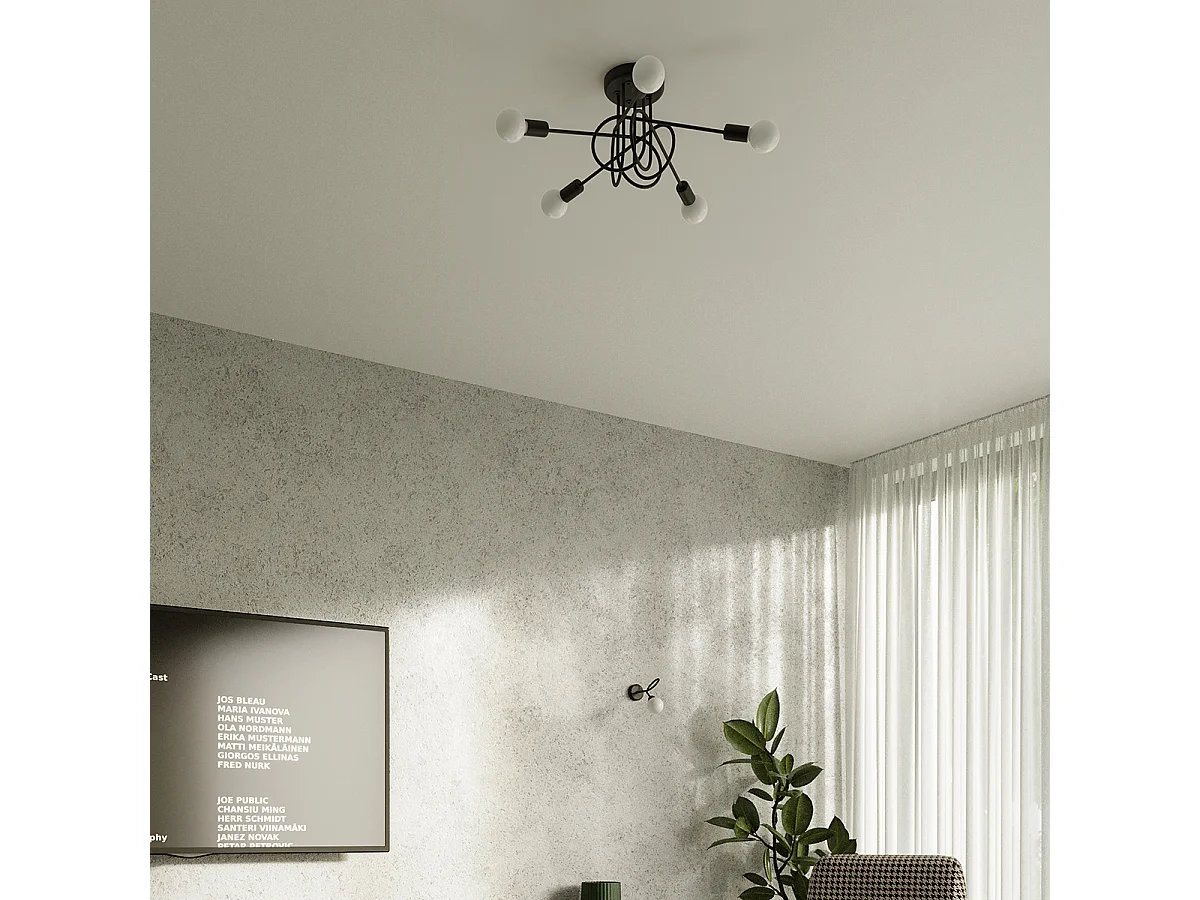 Żyrandol SUPEŁ 5 czarny