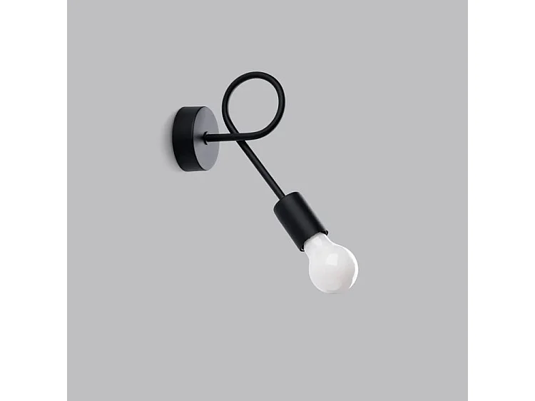 Wandlamp LEVAR industrieel van  - 1 lichtbronnen - L.23 x H.19 cm - zwart