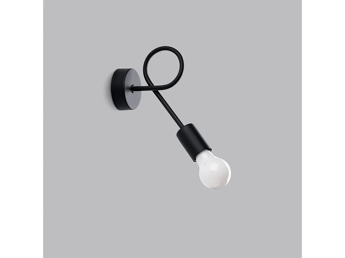 Wandlamp LEVAR industrieel van  - 1 lichtbronnen - L.23 x H.19 cm - zwart
