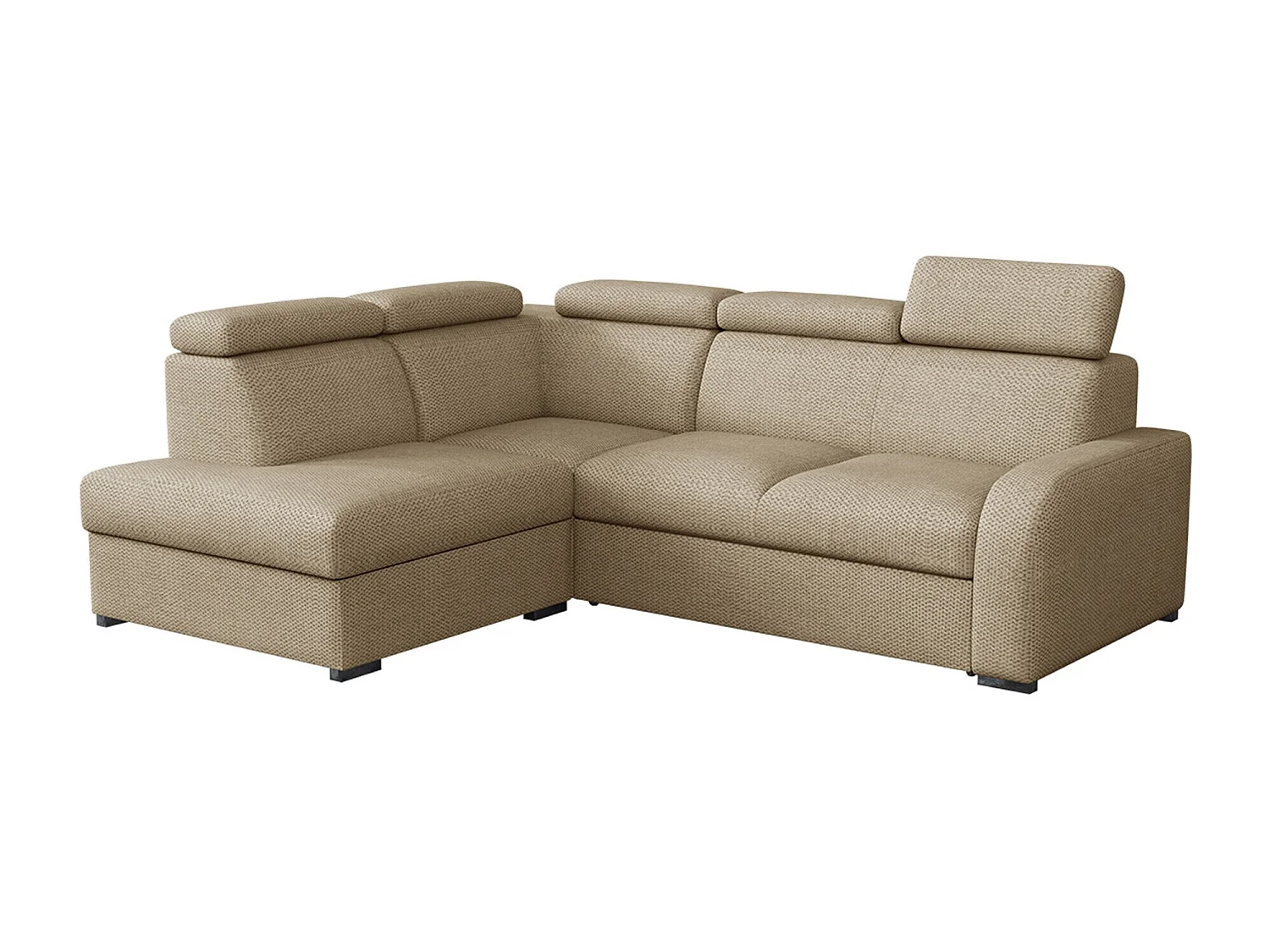 Canapé d'angle Etrcala 108, Brun clair, Fonction de couchage, Boîte de literie, 250x200cm