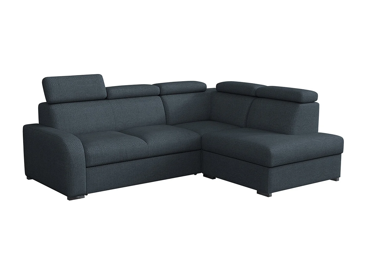 Canapé d'angle Etrcala 108, Bleu, Fonction de couchage, Boîte de literie, 250x200x85cm