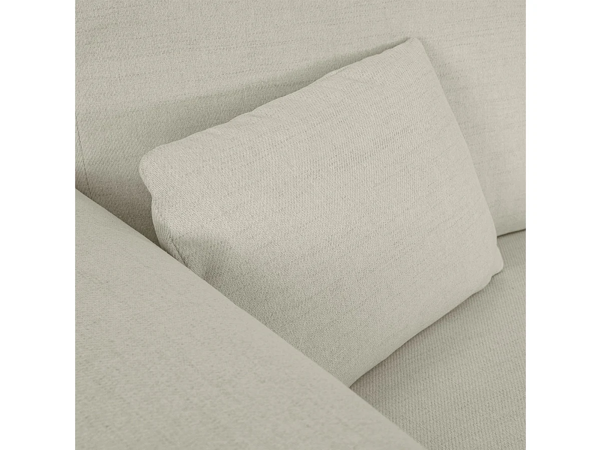 Canapé d'angle convertible 4 places avec coffre en tissu ivoire