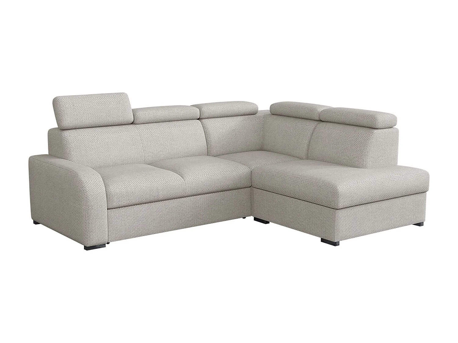 Sofá rinconero Etrcala 108, Gris, Función de descanso, Almacenaje, 250x200x85cm