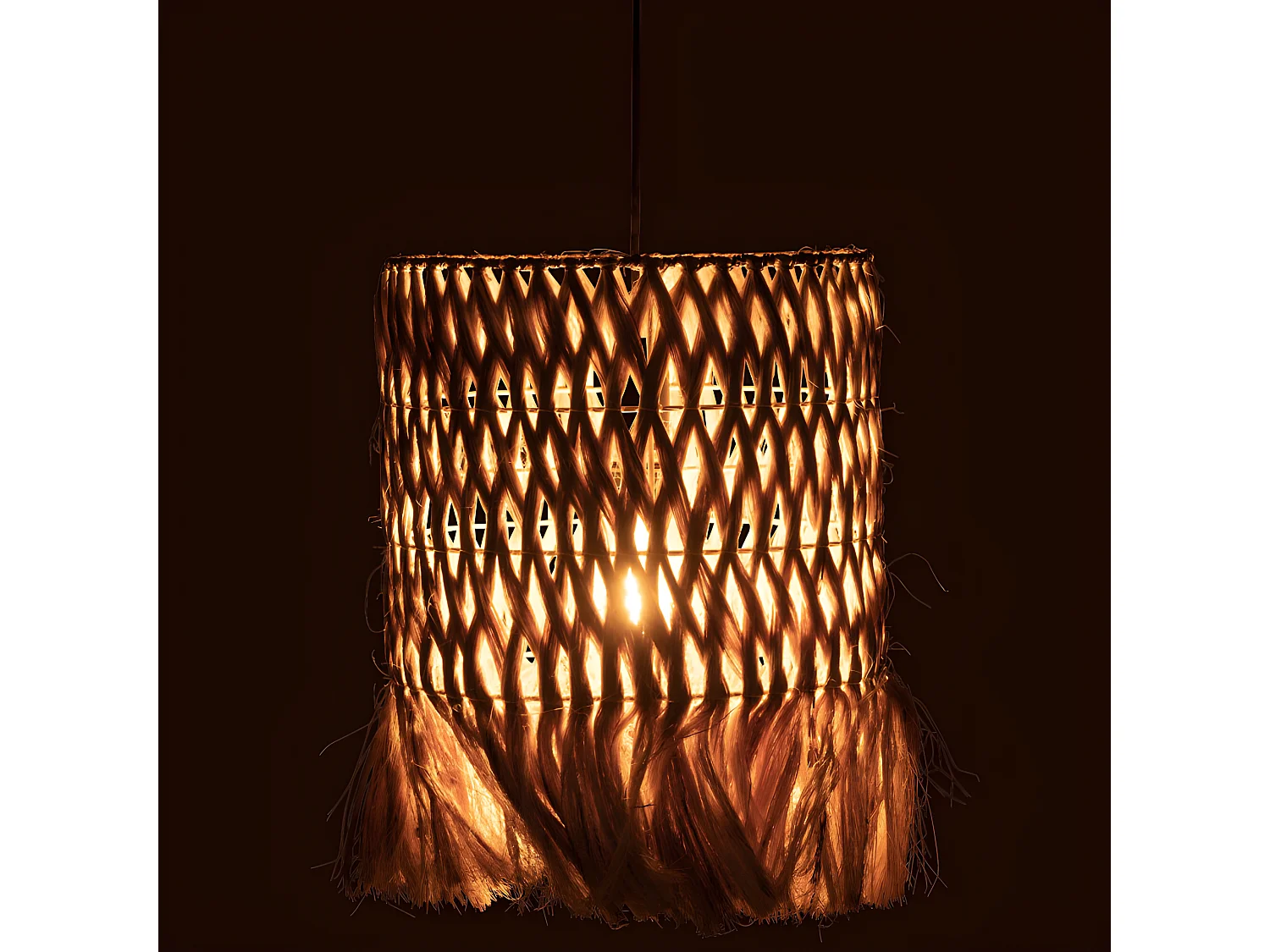 Lampe Suspension "Feuille de Bananier" 40cm Naturel