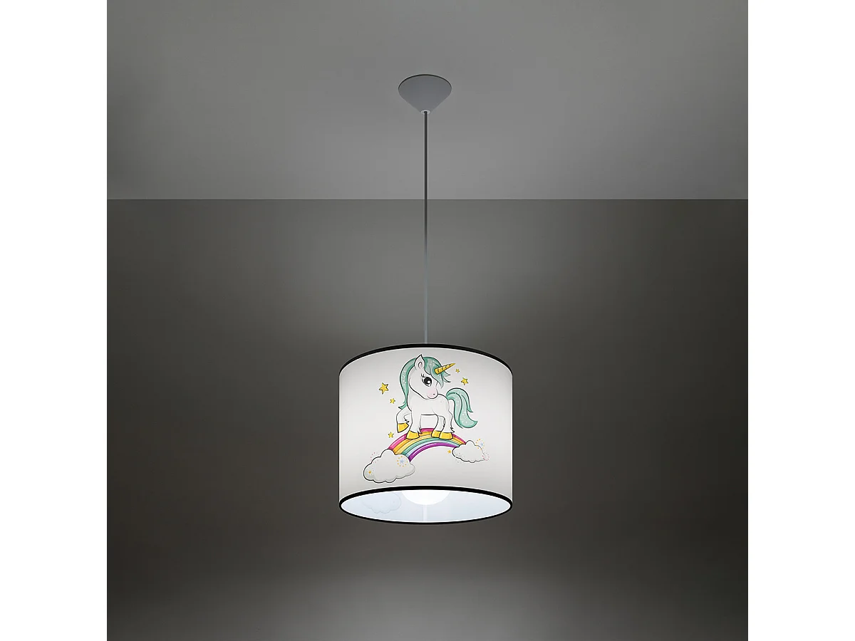 Lampe Suspendues Jednorożec Moderne En Pvc - 1 Sources Lumineuses - L.30 X H.95 Cm - Multicolore
