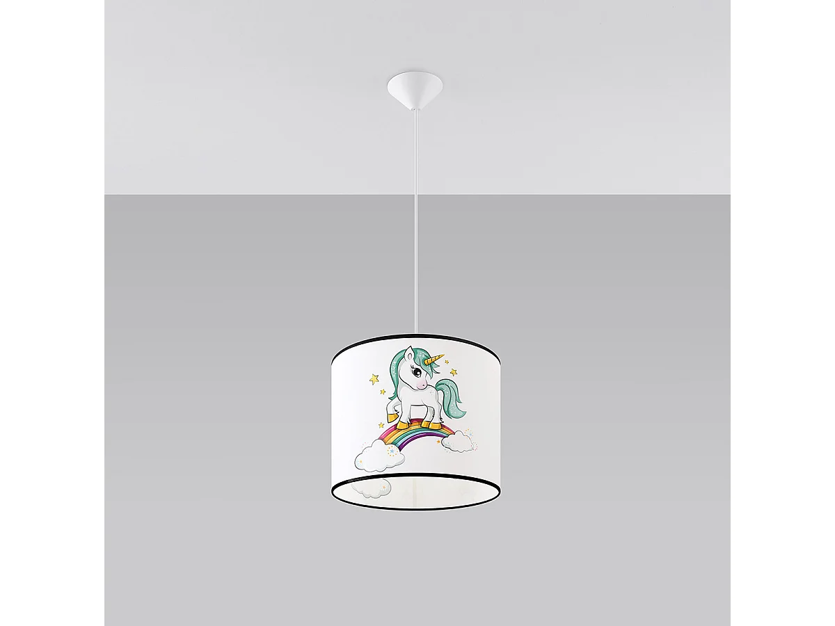 Lampe Suspendues Jednorożec Moderne En Pvc - 1 Sources Lumineuses - L.30 X H.95 Cm - Multicolore