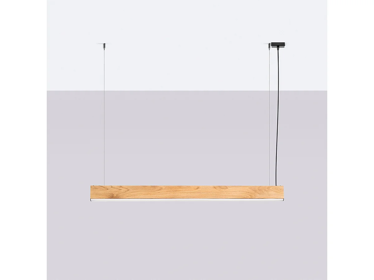 Lampes Suspendues Lykke Moderne En Bois - 1 Sources Lumineuses - L.120 X H.150 Cm - Chêne