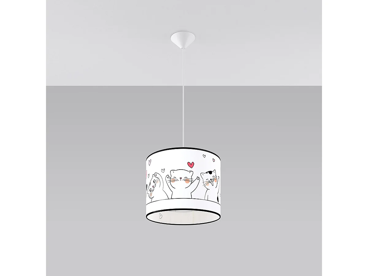 Lampe Suspendues Cat Moderne En Pvc - 1 Sources Lumineuses - L.30 X H.95 Cm - Multicolore