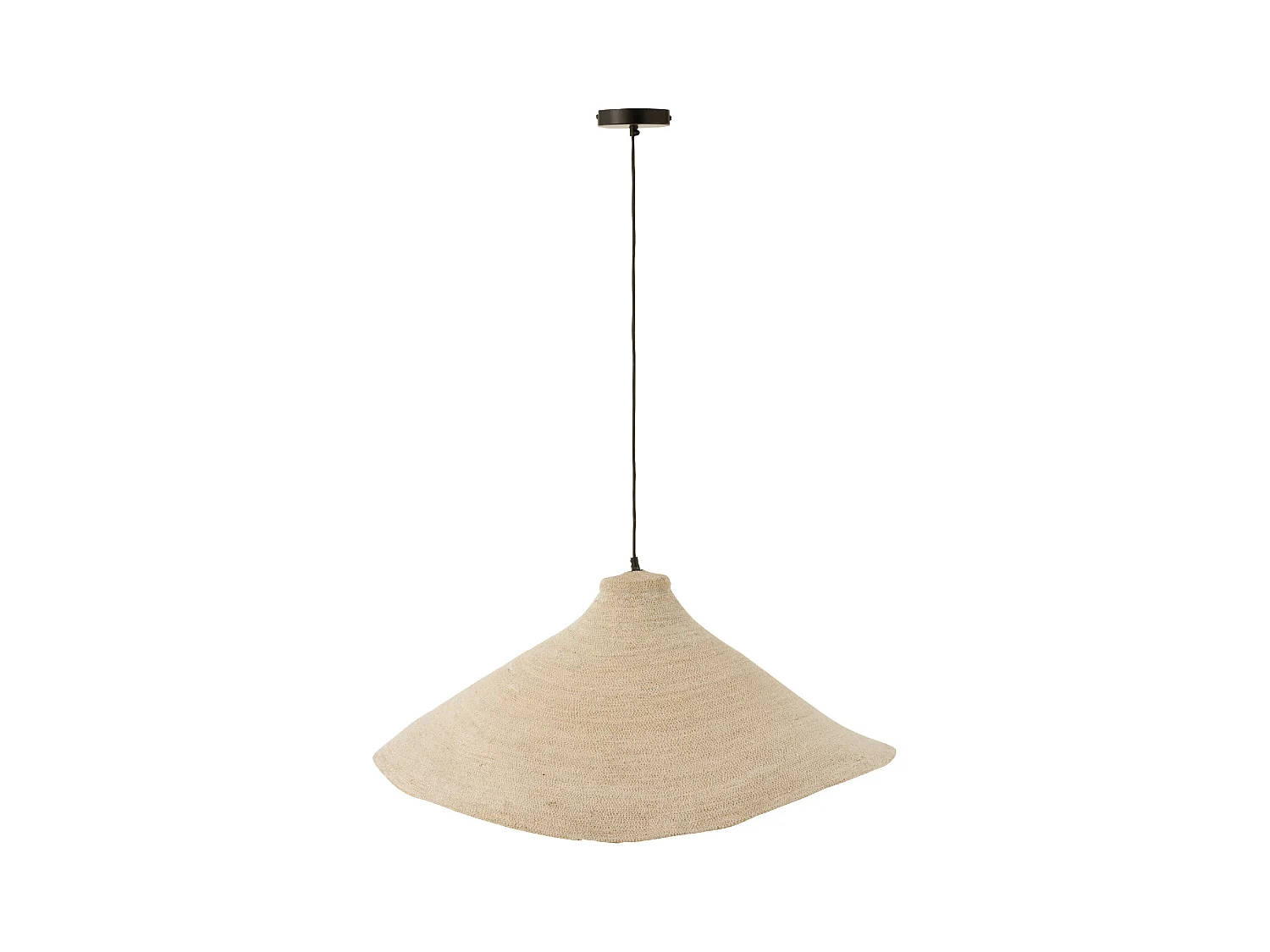 Lampe Suspension en Jonc "Cône" 82cm Blanc