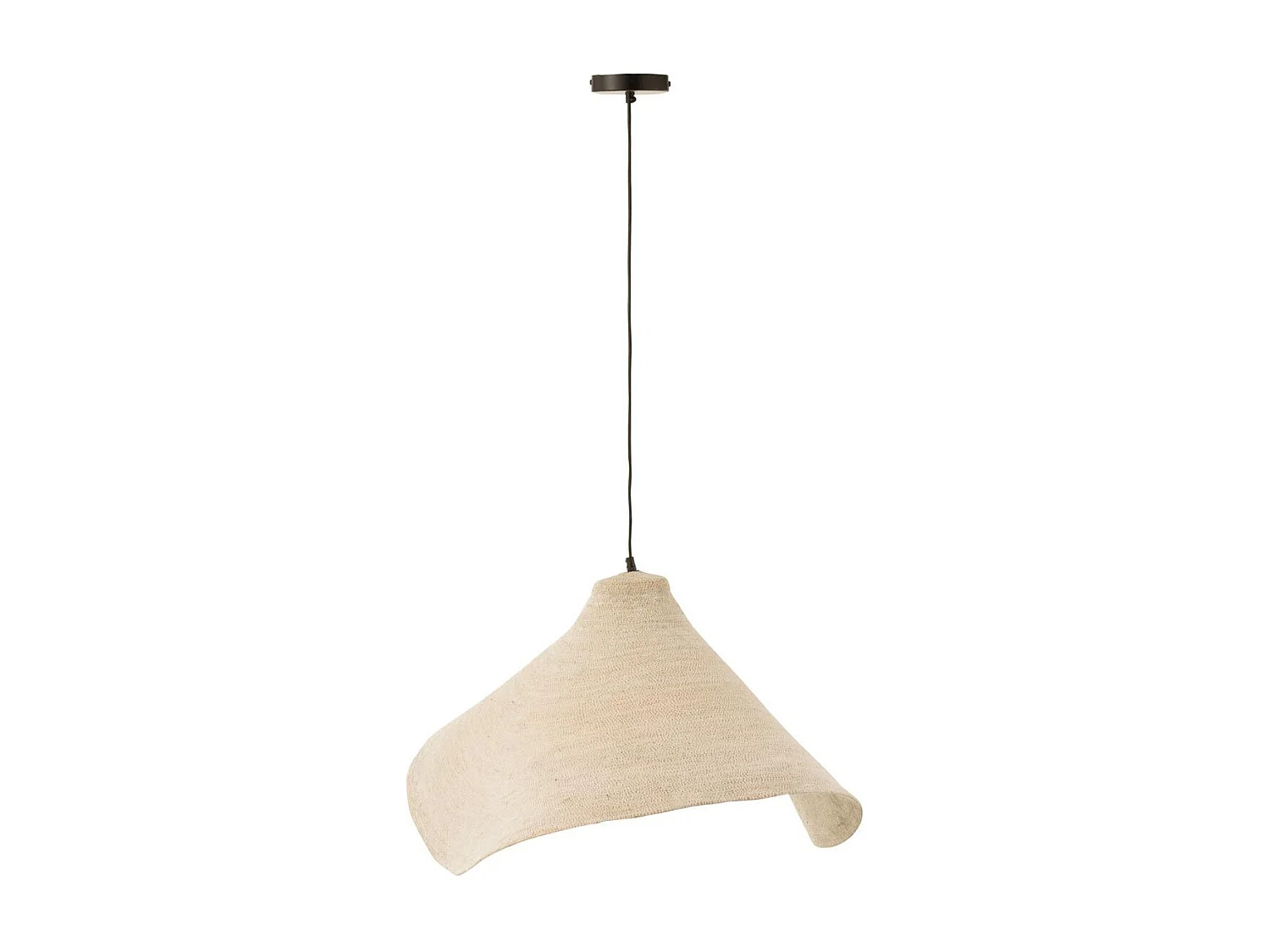 Lampe Suspension en Jonc "Cône" 82cm Blanc