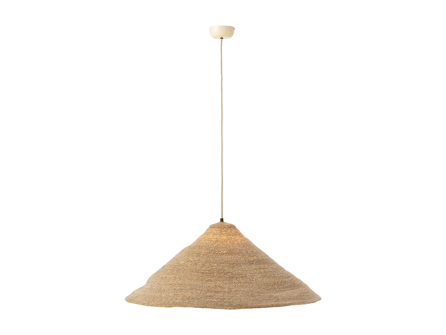 Lampe Suspension Chapeau "Moonj" 80cm Naturel Clair