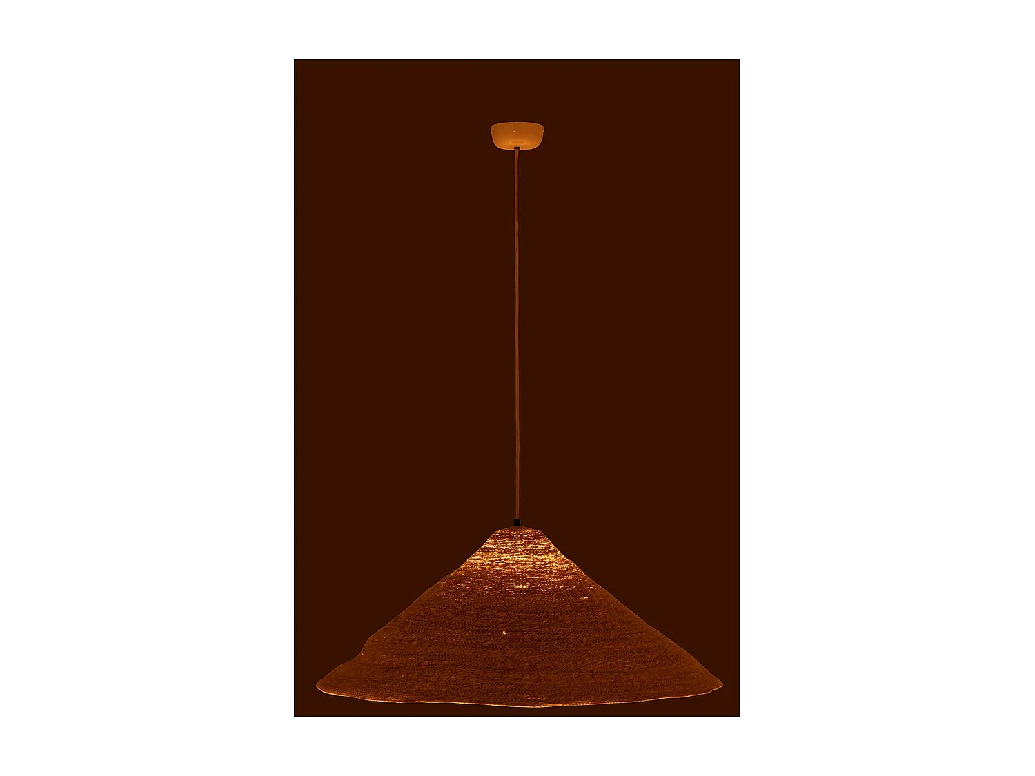 Lampe Suspension Chapeau "Moonj" 80cm Naturel Clair