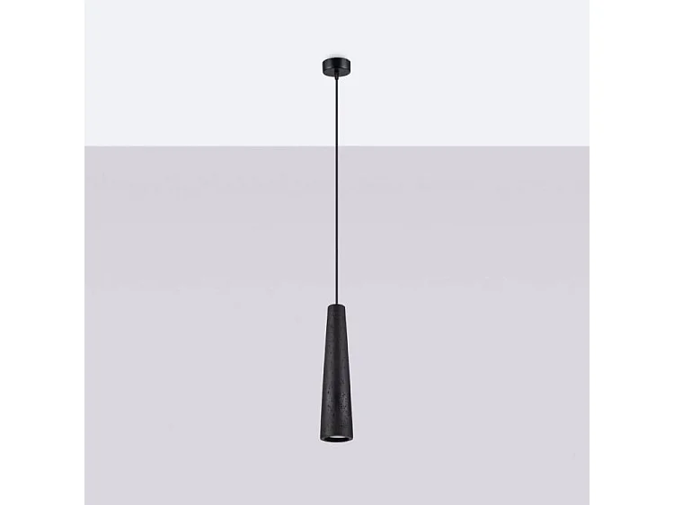 Pendelleuchte ELECTRA Dachgeschoss aus  Beton - 1 lichtquellen - L.8 x H. cm - Schwarz