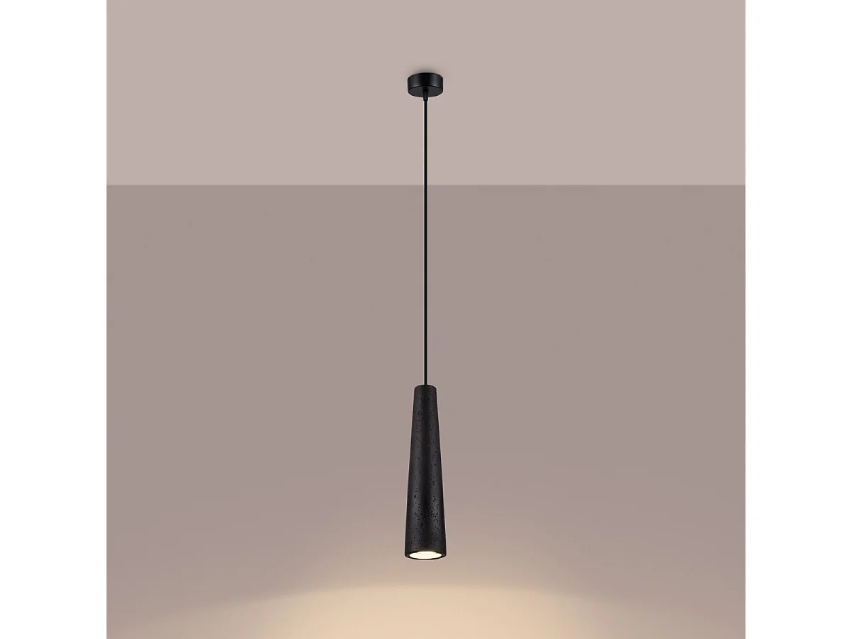 Pendelleuchte ELECTRA Dachgeschoss aus  Beton - 1 lichtquellen - L.8 x H. cm - Schwarz