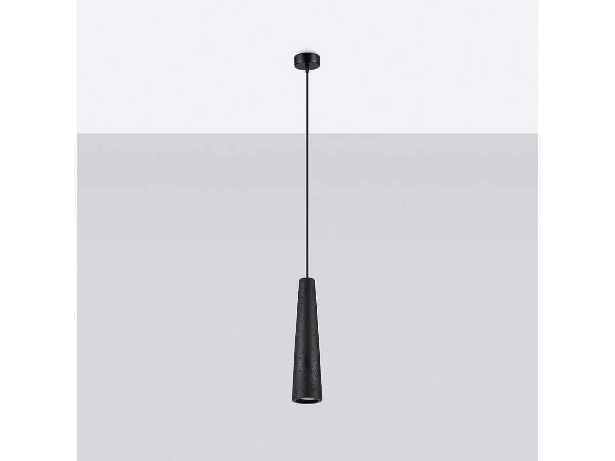 Pendelleuchte ELECTRA Dachgeschoss aus  Beton - 1 lichtquellen - L.8 x H. cm - Schwarz