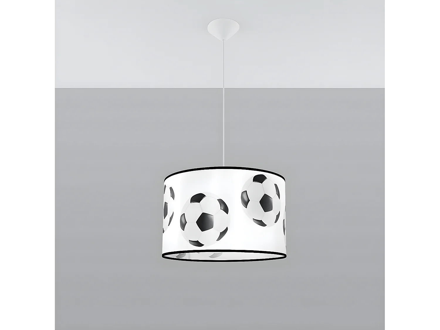 Lampes Suspendues Piłka Moderne En Pvc - 1 Sources Lumineuses - L.40 X H.82 Cm - Blanc Noir
