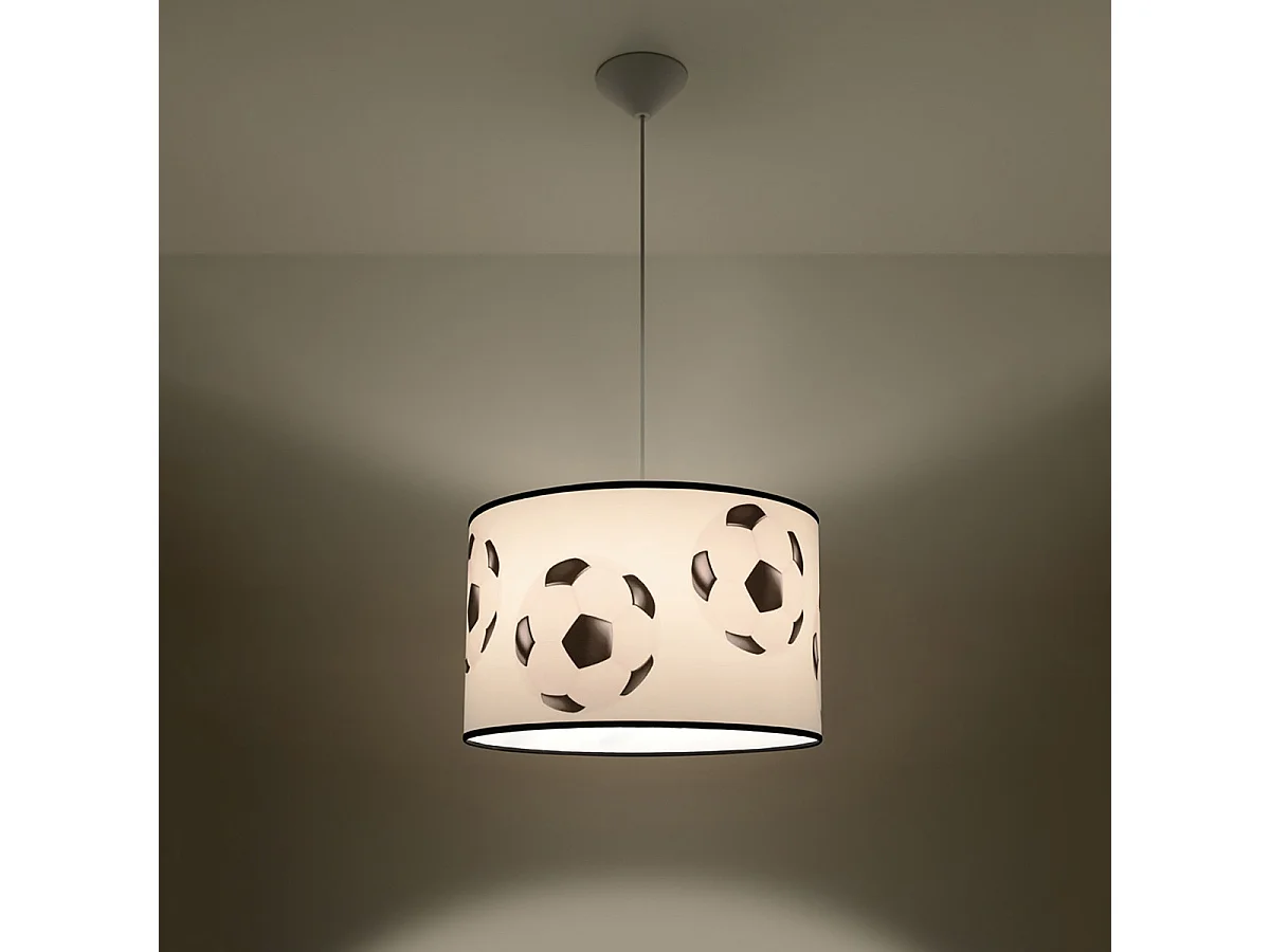 Lampe Suspendues Piłka Moderne En Pvc - 1 Sources Lumineuses - L.40 X H.82 Cm - Blanc Noir