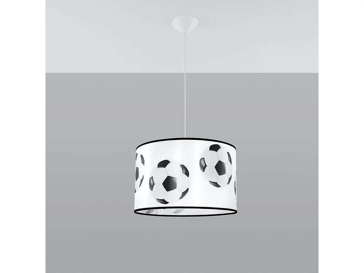 Lampe Suspendues Piłka Moderne En Pvc - 1 Sources Lumineuses - L.40 X H.82 Cm - Blanc Noir