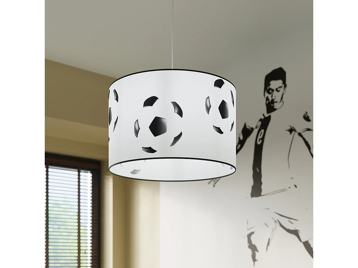 Lampe Suspendues Piłka Moderne En Pvc - 1 Sources Lumineuses - L.40 X H.82 Cm - Blanc Noir
