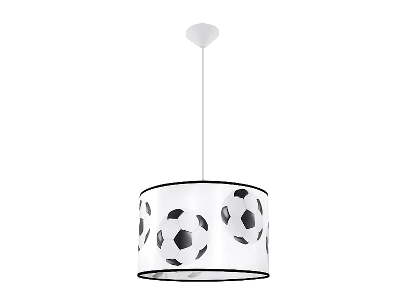 Luminárias Pendentes Piłka Moderno, Pvc - 1 Lichtbronnen - L.40 X H.82 Cm - Branco Preto