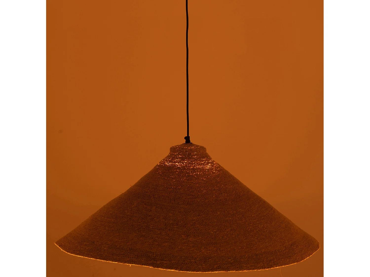 Lampe Suspension en Jonc "Cône" 82cm Naturel