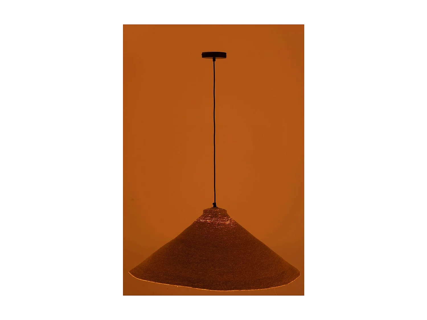 Lampe Suspension en Jonc "Cône" 82cm Naturel