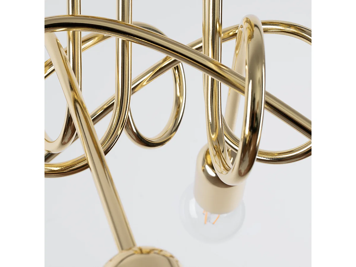 Lustres Supeł Industriel En Acier - 5 Sources Lumineuses - L.55 X H.35 Cm - Éclat Doré