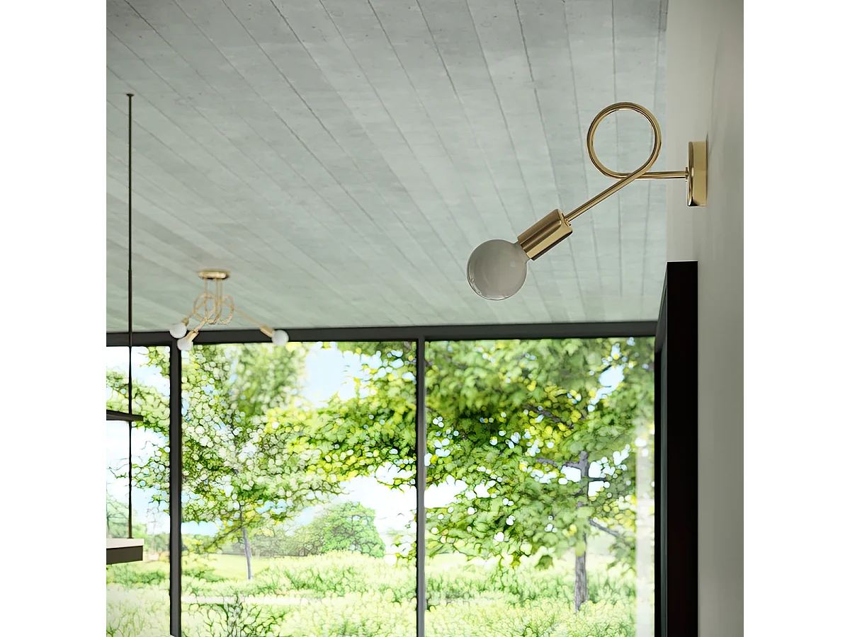 Lustres Supeł Industriel En Acier - 5 Sources Lumineuses - L.55 X H.35 Cm - Éclat Doré