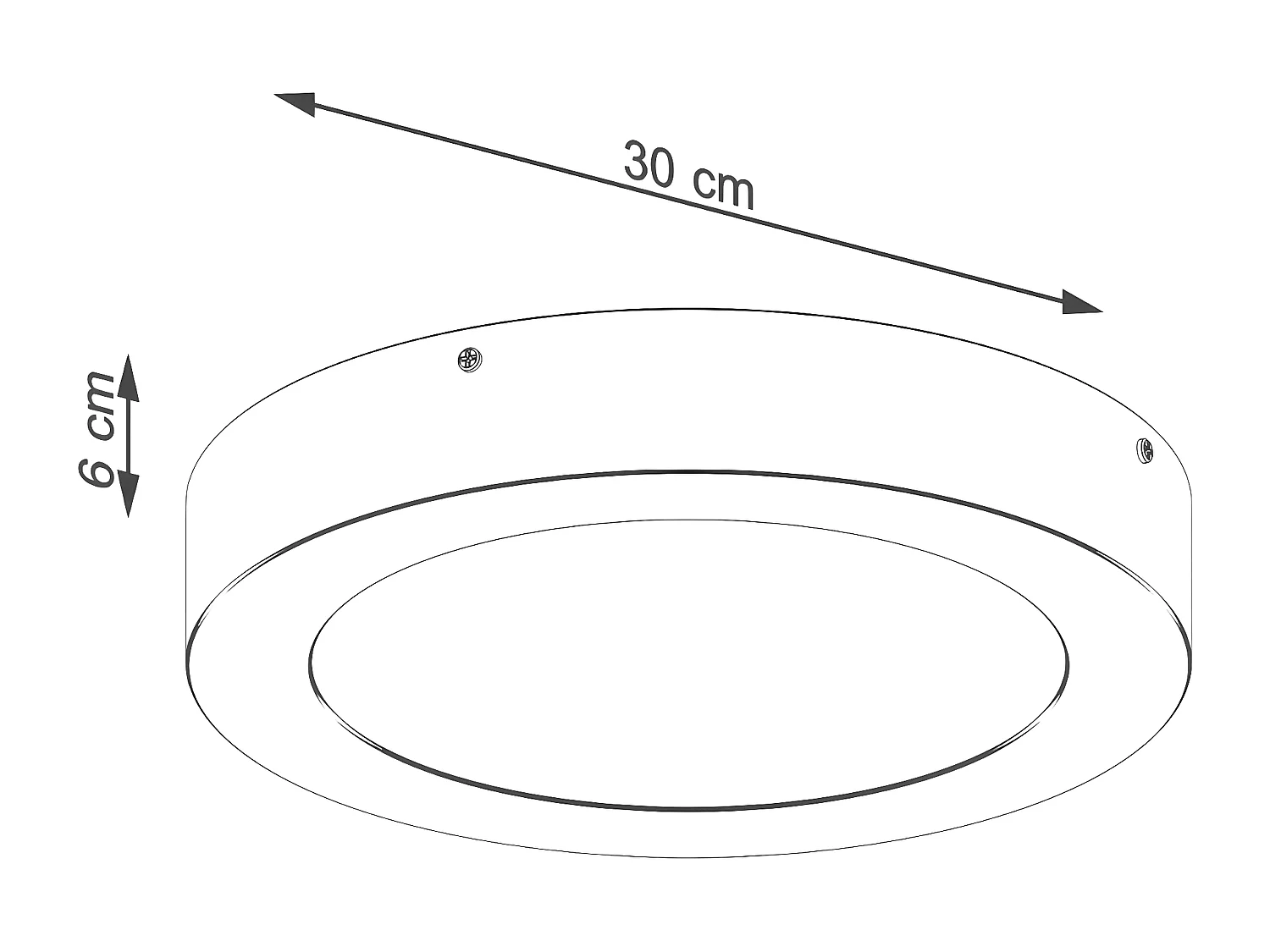 Lampade Da Soffitto Onyx Minimalista Di Alluminio - 1 Sorgenti Luminose - L.30 X A.6 Cm - Bianco