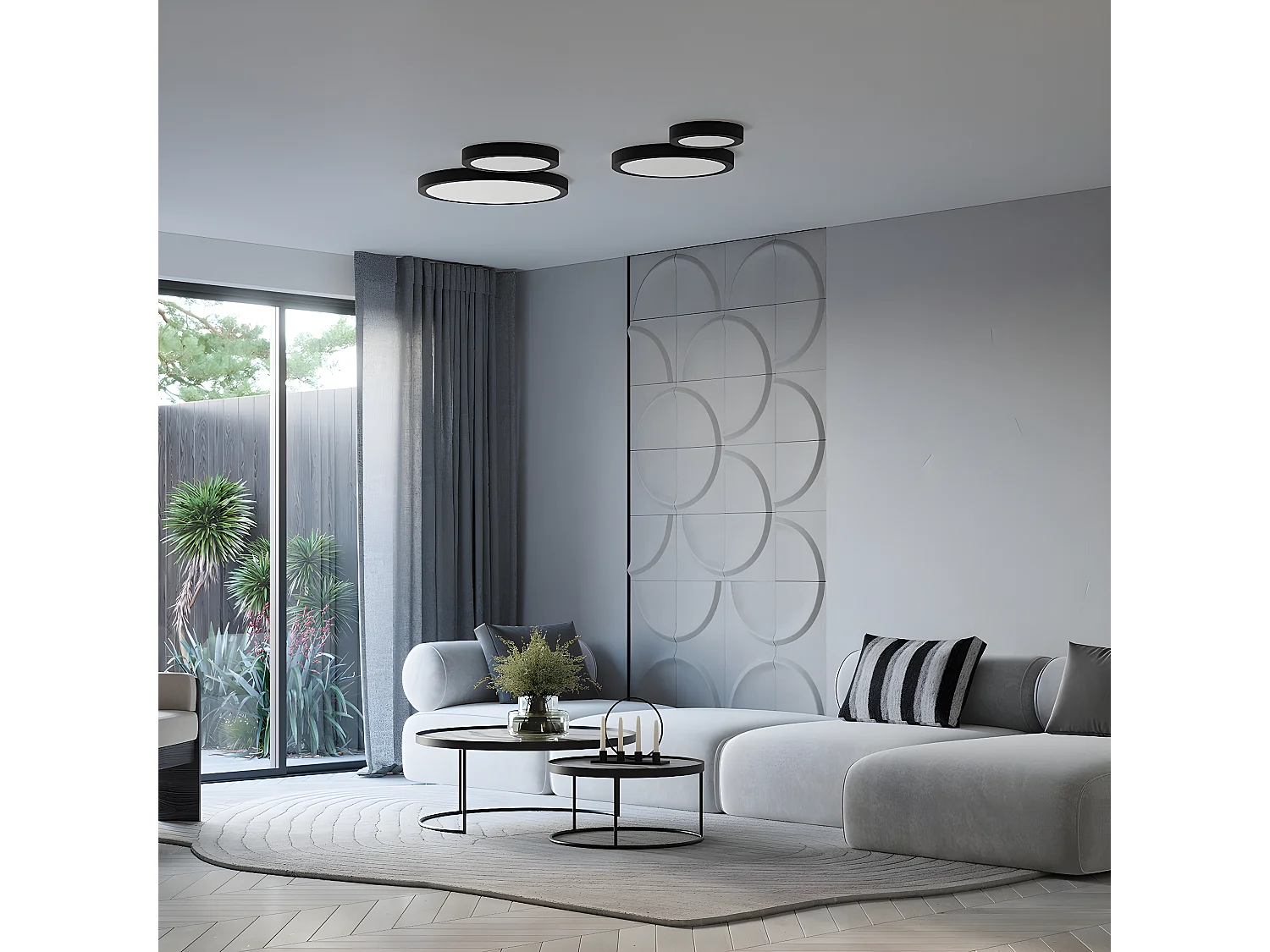 Lampade Da Soffitto Onyx Minimalista Di Alluminio - 1 Sorgenti Luminose - L.30 X A.6 Cm - Bianco