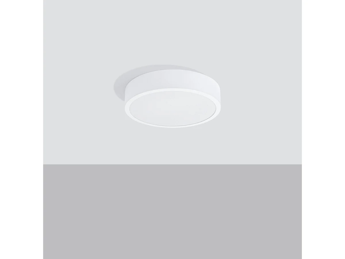 Lampada da soffitto ONYX minimalista di alluminio - 1 sorgenti luminose - L.30 x A.6 cm - bianco