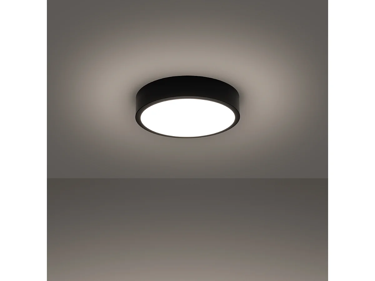 Deckenlampen Onyx Minimalistisch Aus  Aluminium - 1 Lichtquellen - L.30 X H. Cm - Schwarz