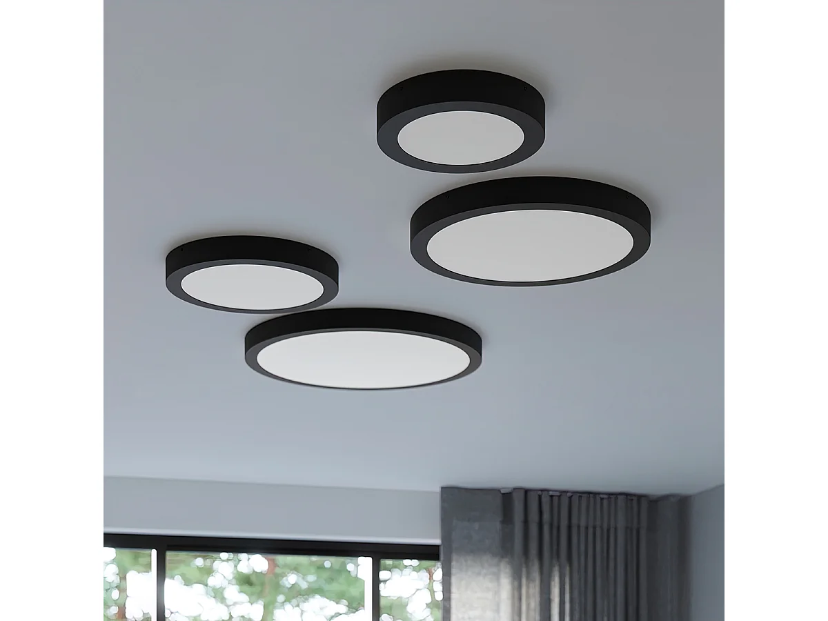 Deckenlampen Onyx Minimalistisch Aus  Aluminium - 1 Lichtquellen - L.30 X H. Cm - Schwarz