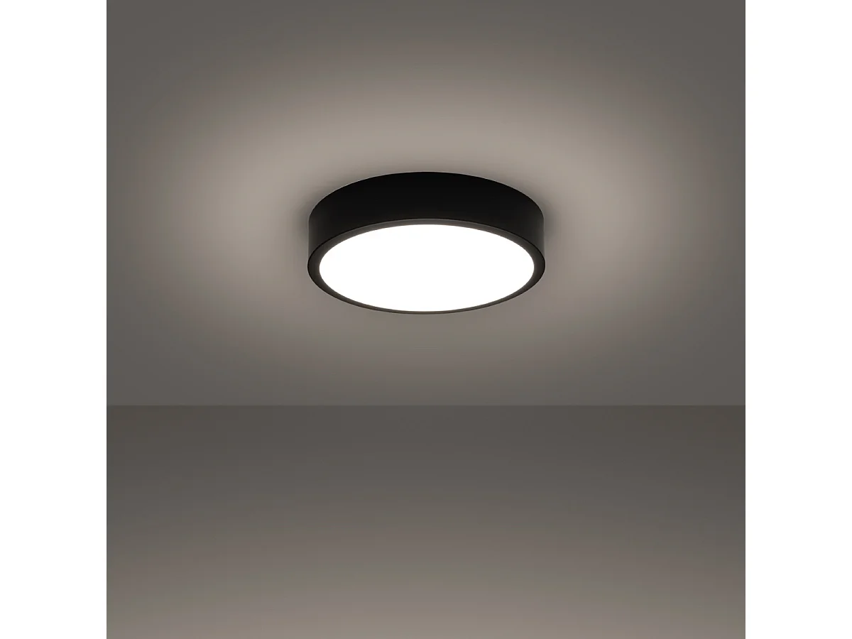 Lampada da soffitto ONYX minimalista di alluminio - 1 sorgenti luminose - L.30 x A.6 cm - nero