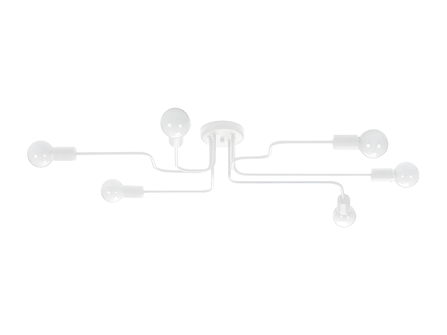 Plafondlampen Vector Industrieel Van  - 6 Lichtbronnen - L.80 X H.15,5 Cm - Wit