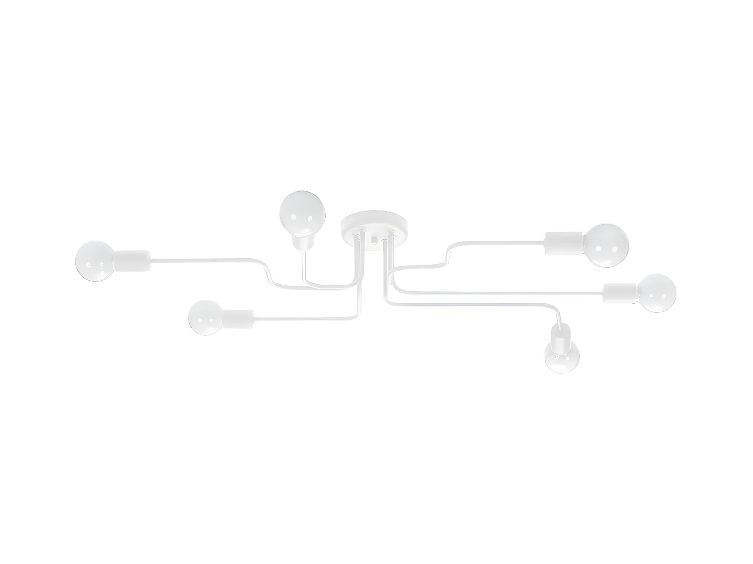 Plafondlampen Vector Industrieel Van  - 6 Lichtbronnen - L.80 X H.15,5 Cm - Wit