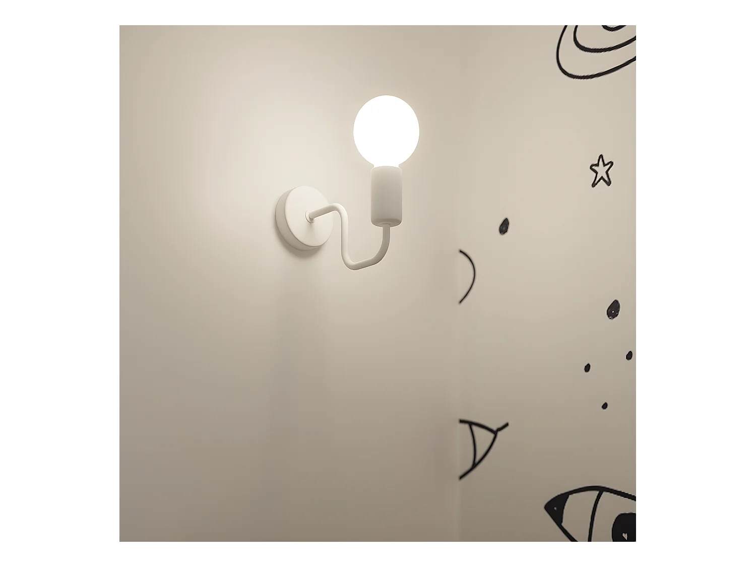 Lampade Da Soffitto Vector Industriale Di Acciaio - 6 Sorgenti Luminose - L.80 X A.15,5 Cm - Bianco