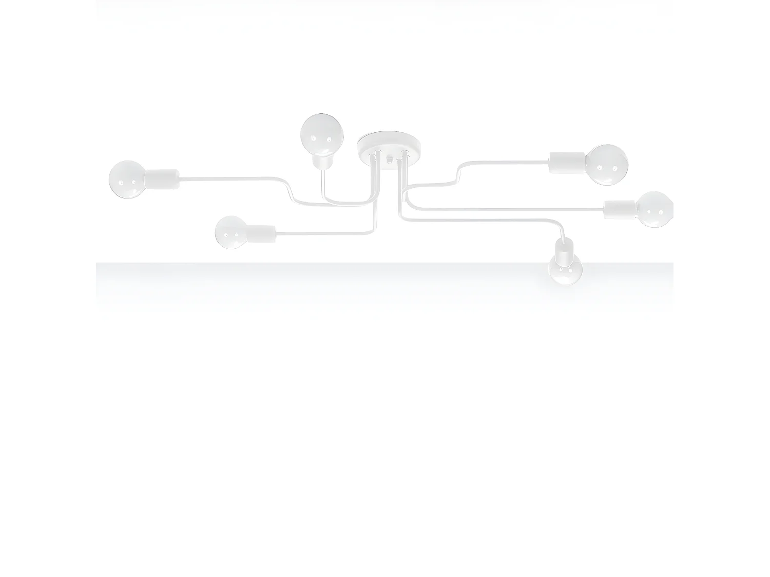 Plafondlampen Vector Industrieel Van  - 6 Lichtbronnen - L.80 X H.15,5 Cm - Wit